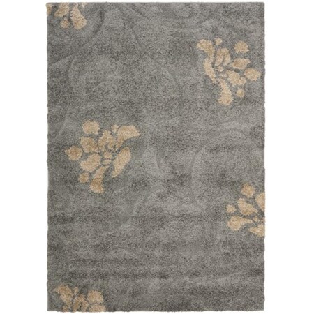 Safavieh Florida Shag Power Loomed Small Rectangle Rug- Grey - Beige- 3 ft. 3 in. x 5 ft. 3 in. SG464-8013-3